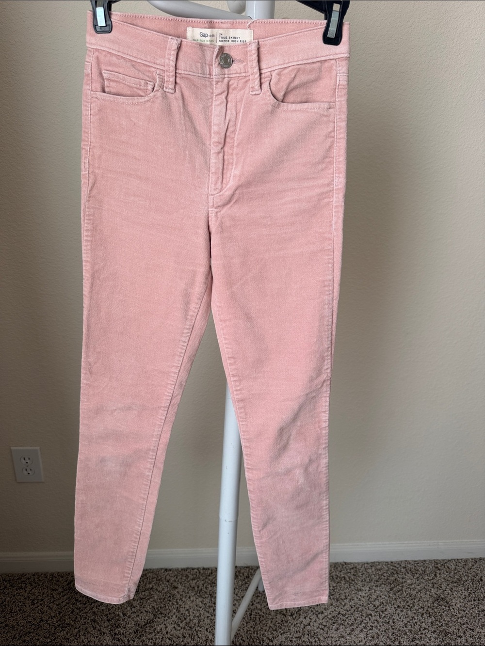 GAP Skinny velvet Jeans in blush pink